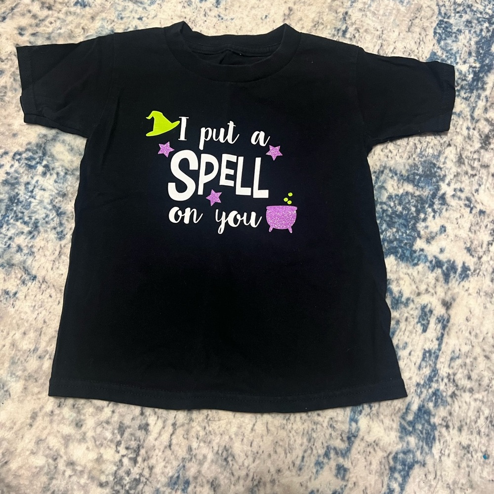 I put a spell on you little girls black T-shirt